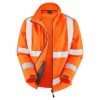 Leo Workwear Clovelly With Buckland Class 3 Hi-Vis Orange Anorak Softshell Jacket Leo Workwear Clovelly With Buckland Class 3 Hi-Vis Orange Anorak Softshell Jacket